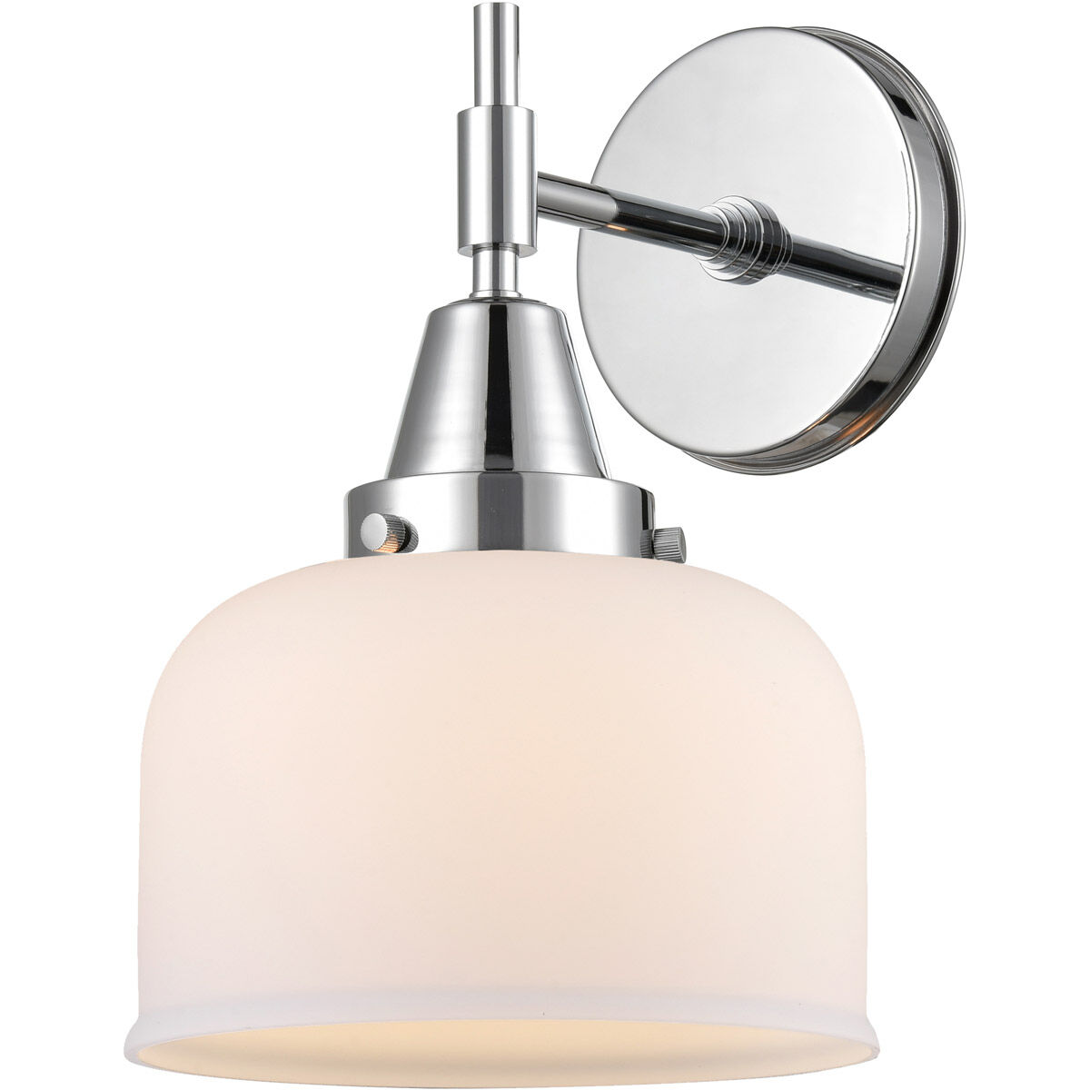 Caden 1 Light 8 inch Polished Chrome Sconce Wall Light in Matte White Glass