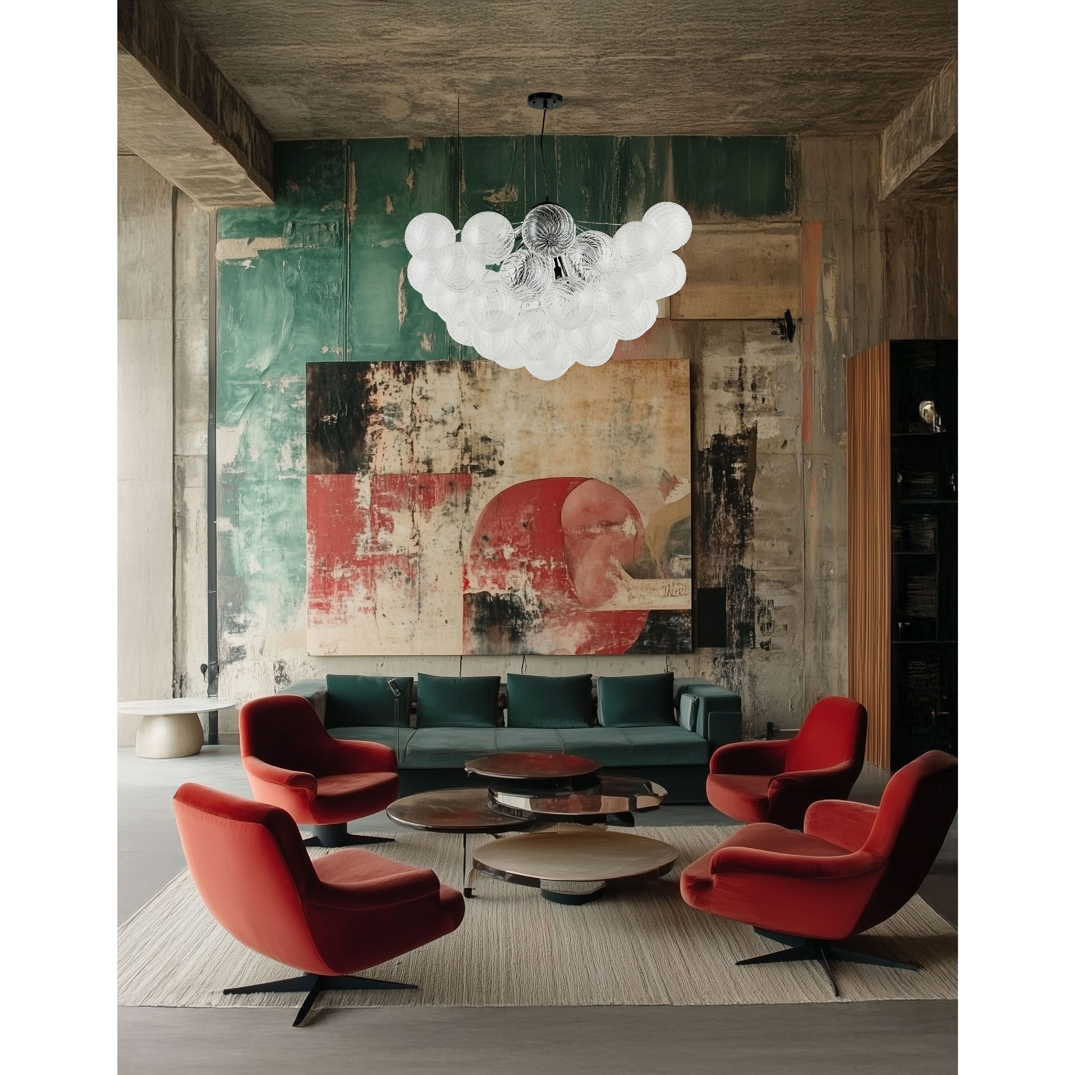 Charlize LED 36 inch Matte Black Chandelier Ceiling Light