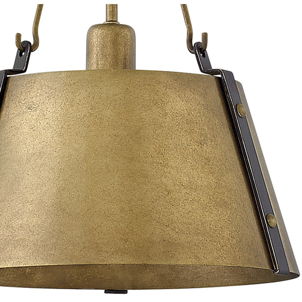 Cartwright 1 Light 11.5 inch Rustic Brass with Oil Rubbed Bronze Indoor Pendant Ceiling Light