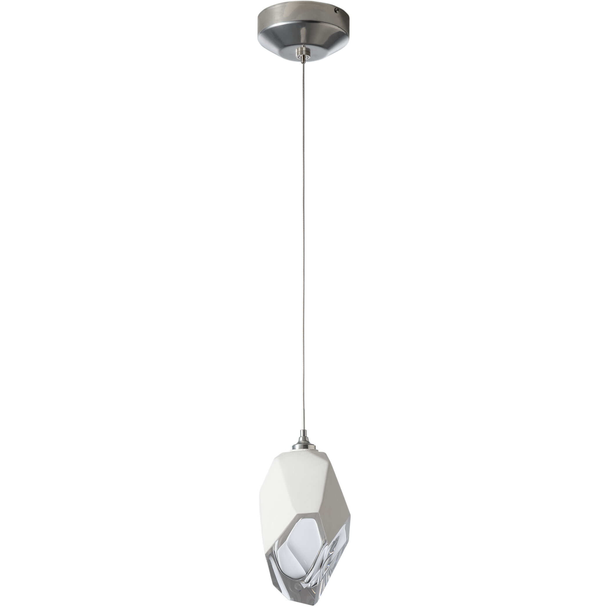 Chrysalis 1 Light 6.1 inch Sterling Mini Pendant Ceiling Light in White Crystal, Large