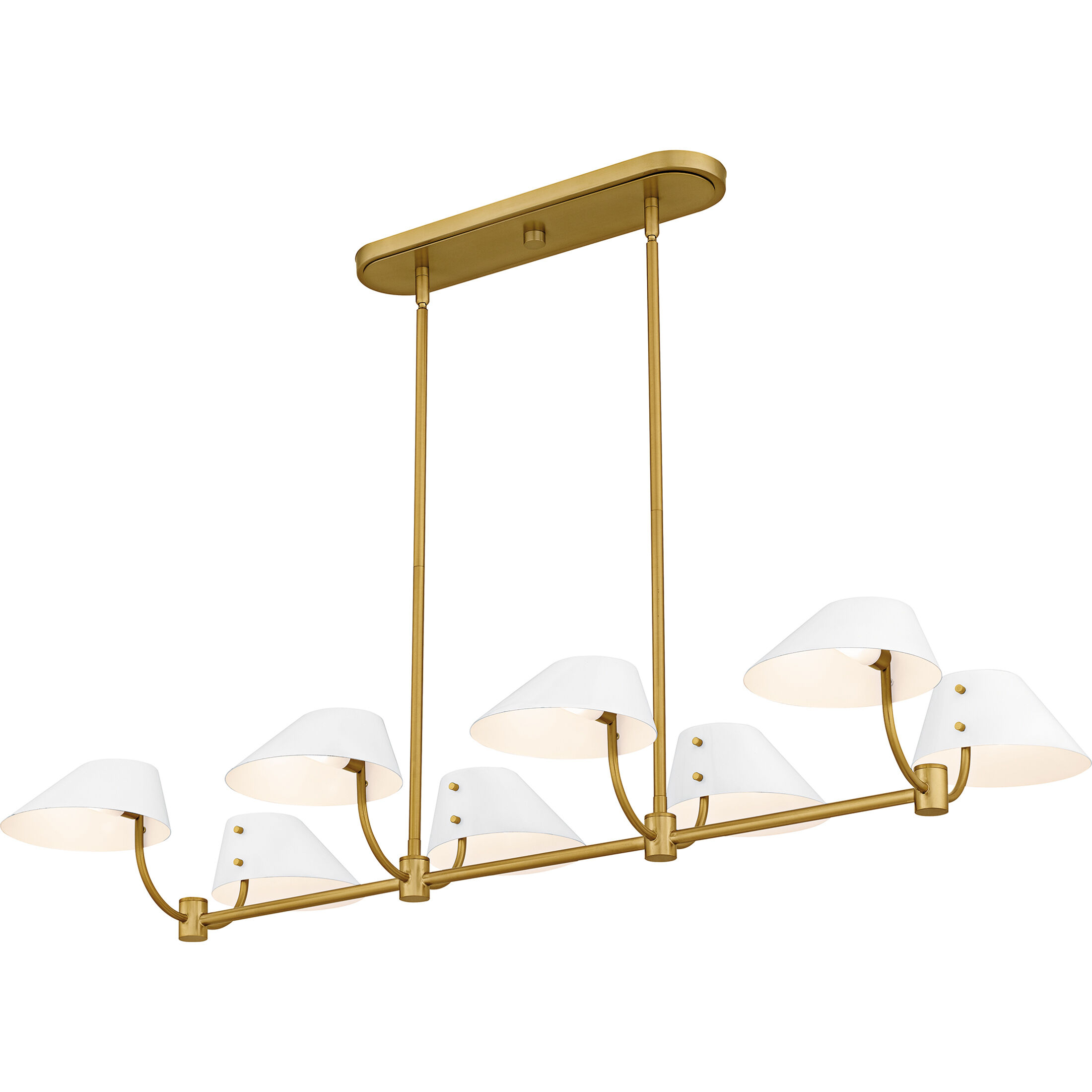 Penley 8 Light 42 inch Brushed Gold Linear Chandelier Ceiling Light, Medium
