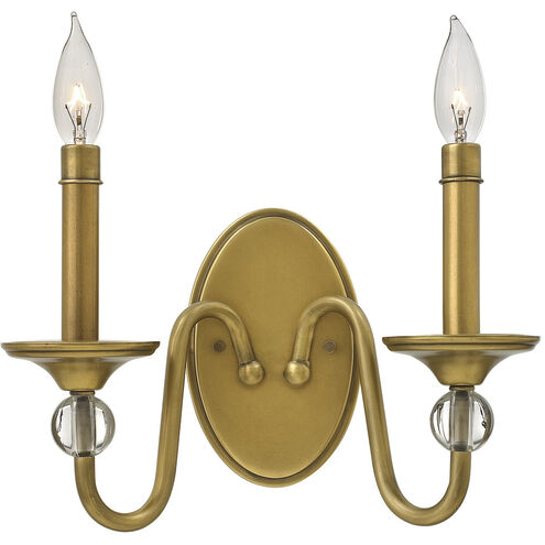 Eleanor 2 Light 12.75 inch Heritage Brass Indoor Wall Sconce Wall Light
