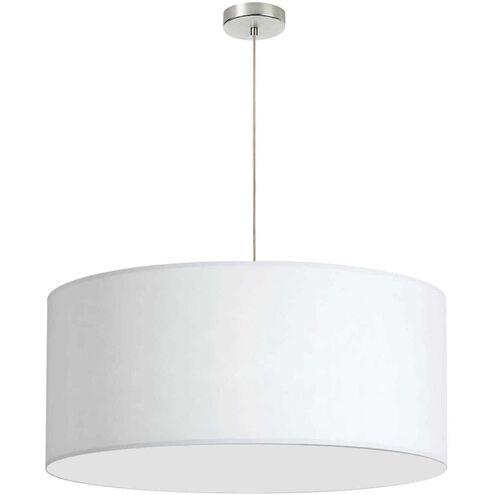 Oversized Drum LED 28 inch Polished Chrome Pendant Ceiling Light in White