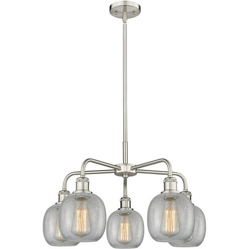 Belfast 5 Light 24 inch Satin Nickel Chandelier Ceiling Light in Clear Crackle