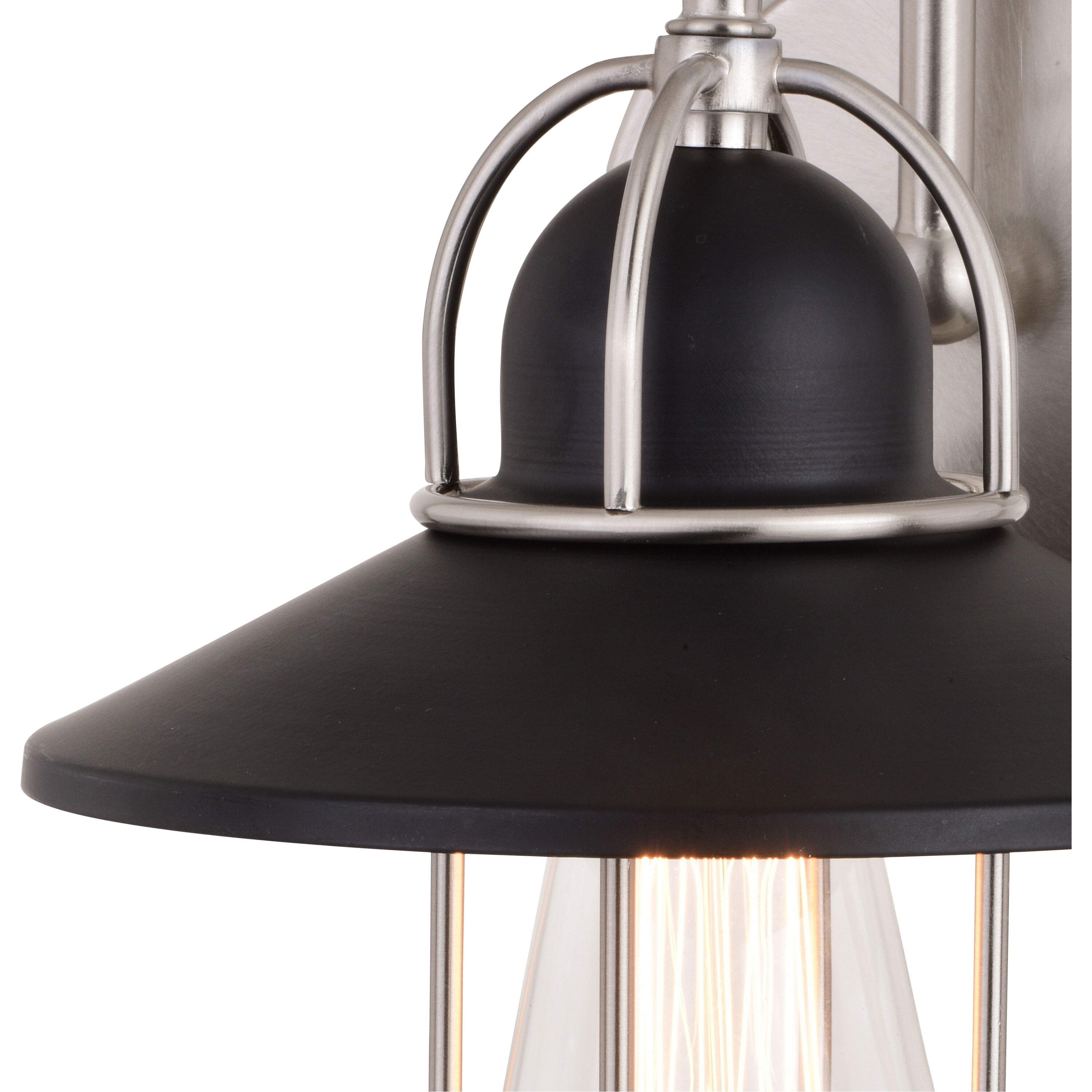 Galena 1 Light 7.5 inch Matte Black and Satin Nickel Bathroom Light Wall Light
