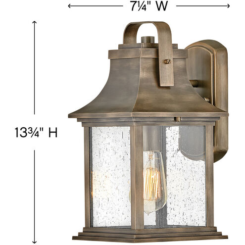 Grant LED 14 inch Burnished Bronze Outdoor Wall Mount Lantern