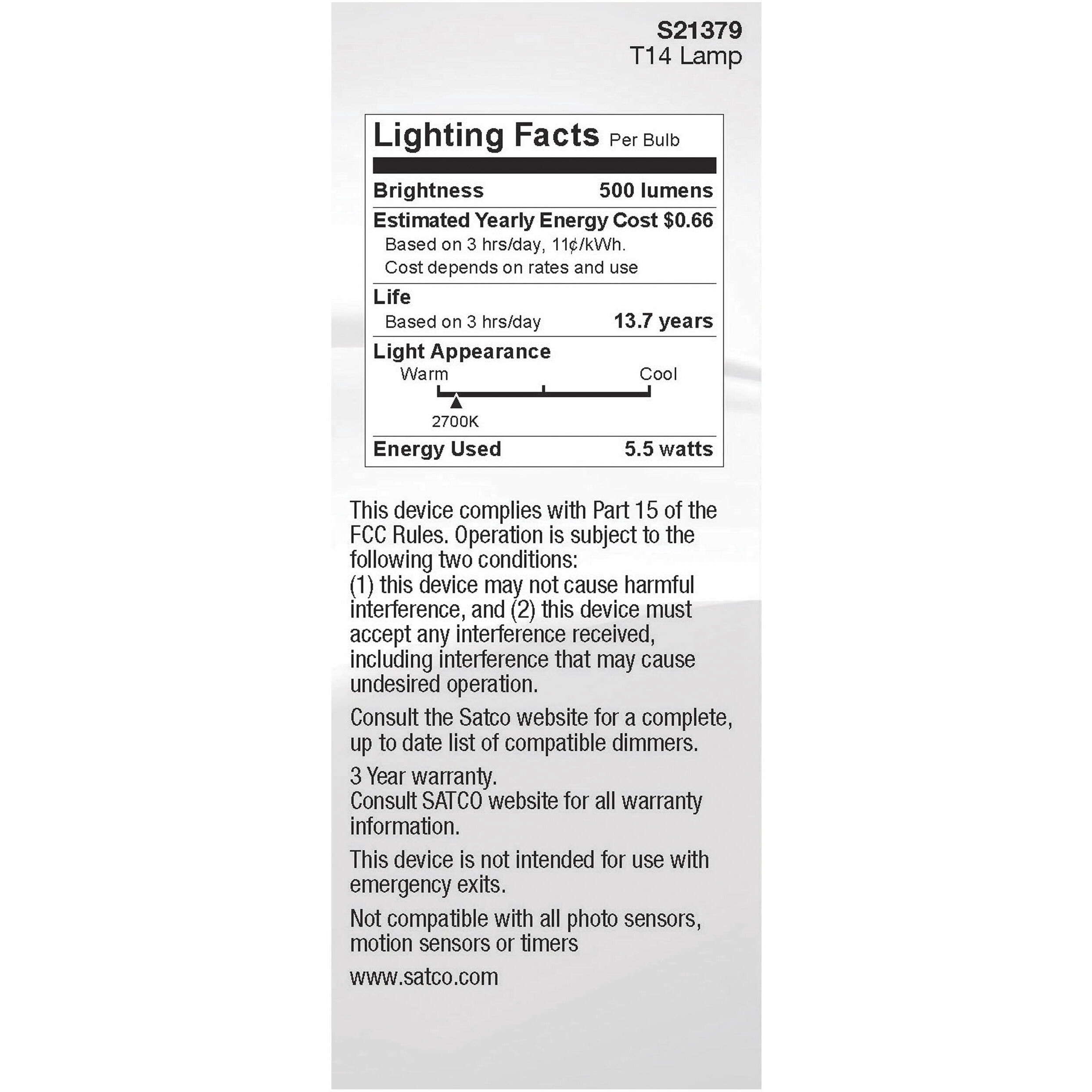 Tube LED 5.5 watt 120 2700K LED Filament, LED Filament