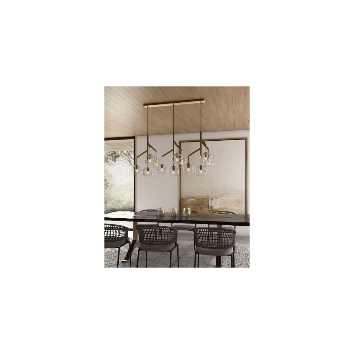 Sean Lavin Sedona LED 24.5 inch Aged Brass Chandelier Ceiling Light in LED 90 CRI 2700K, Clear Glass