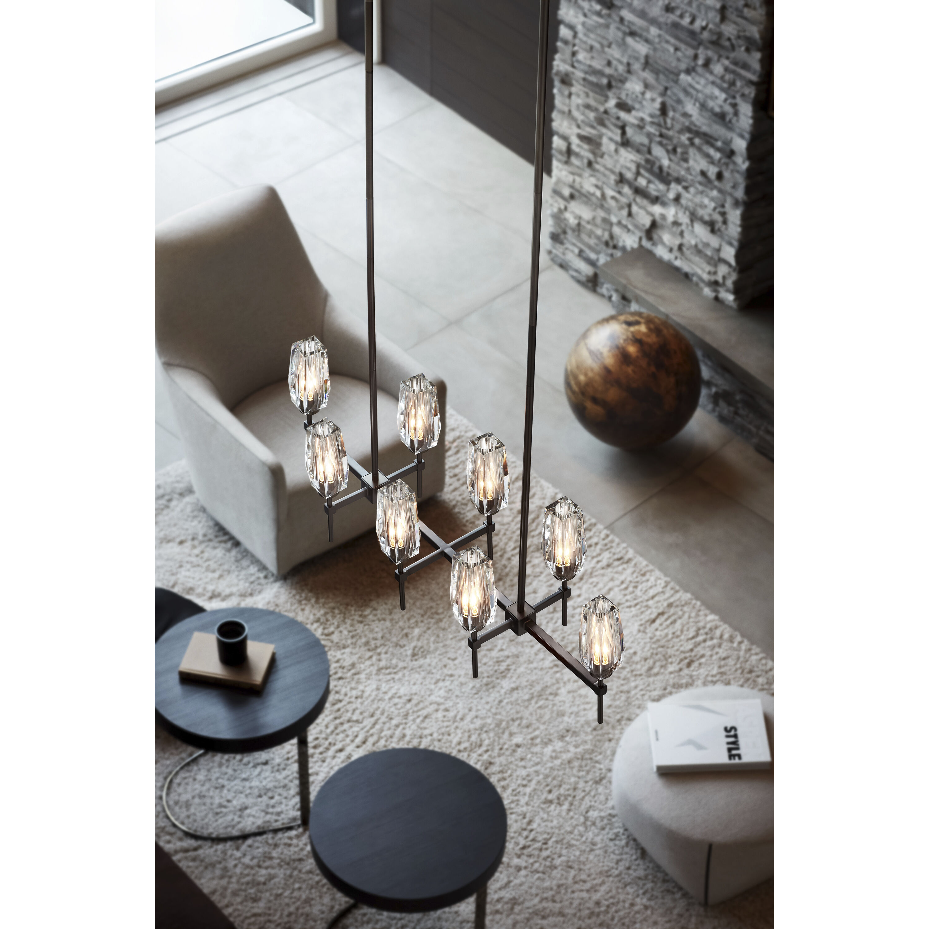 Ana 8 Light 46 inch Black Oxide Indoor Linear Chandelier Ceiling Light