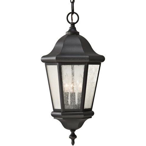 Martinsville 3 Light 10.25 inch Black Outdoor Pendant Lantern