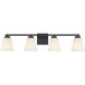 Strayhan 4 Light 31 inch Matte Black Bathroom Vanity Light Wall Light