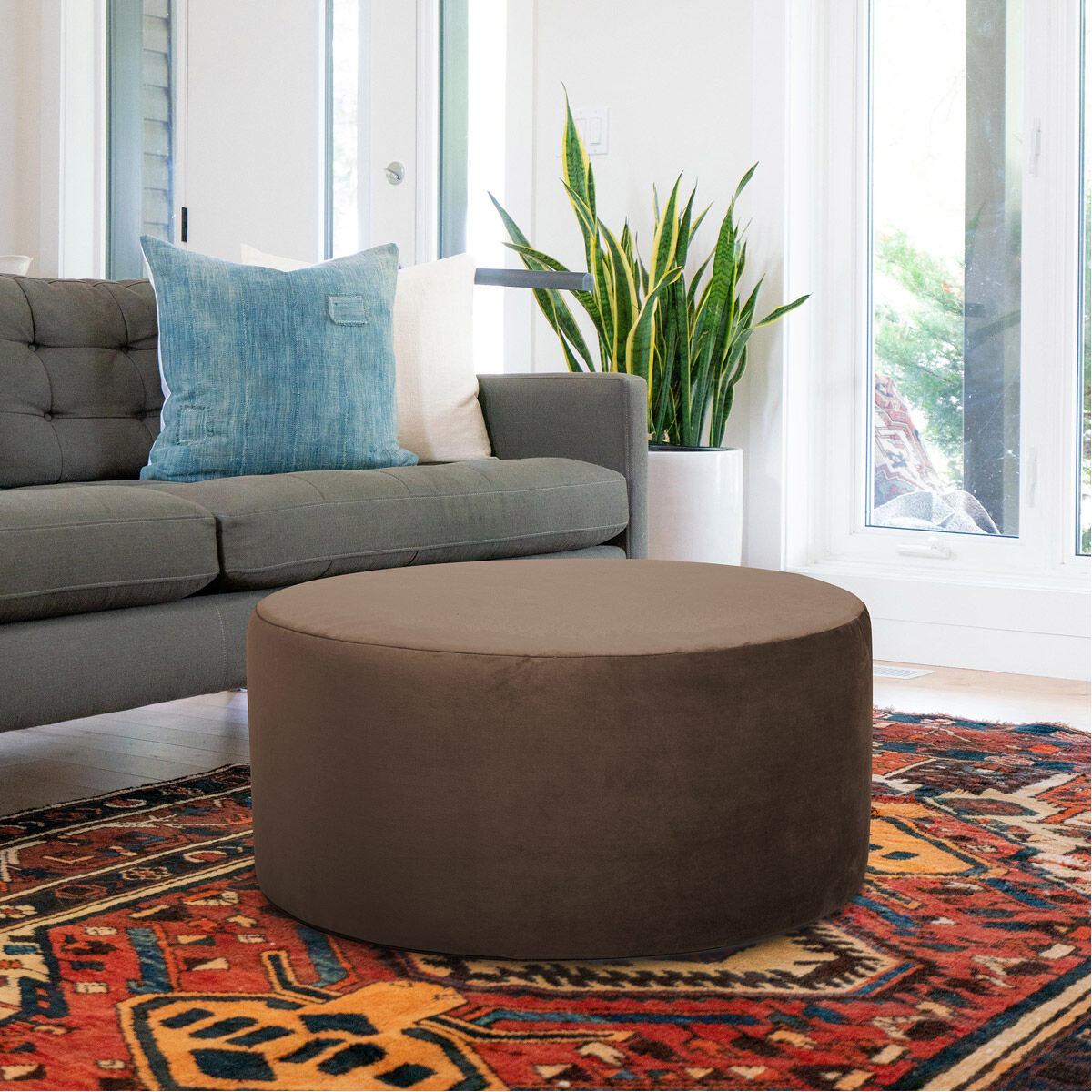 Bella 18 inch Deep Chocolate Brown Ottoman