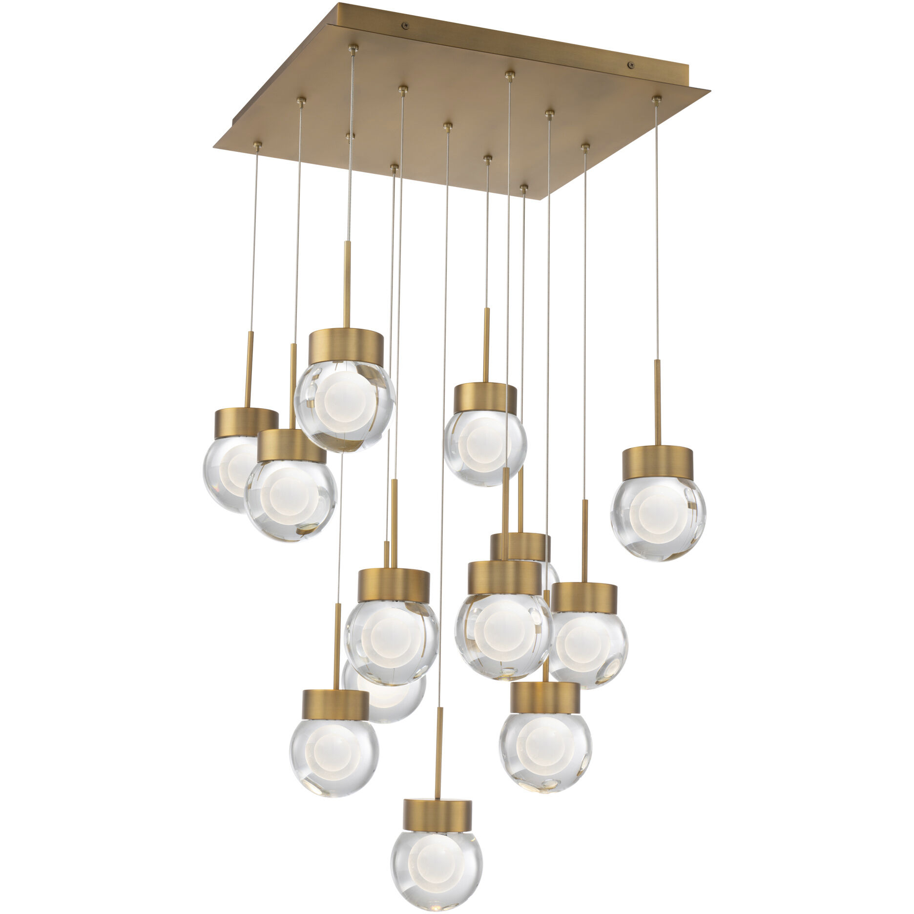 Double Bubble 13 Light 20 inch Aged Brass Multi-Light Pendant Ceiling Light