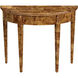 Hampton Demilune Traditional Burl 36" Console Table in Light Brown