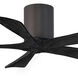 Atlas Irene-5H 42 inch Textured Bronze with Matte Black Blades Ceiling Fan, Flush Mounted