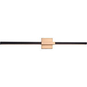 Matteo Lighting Lineare LED 36 inch Matte Black/Aged Gold Brass Wall Sconce Wall Light W64736MBAG - Open Box