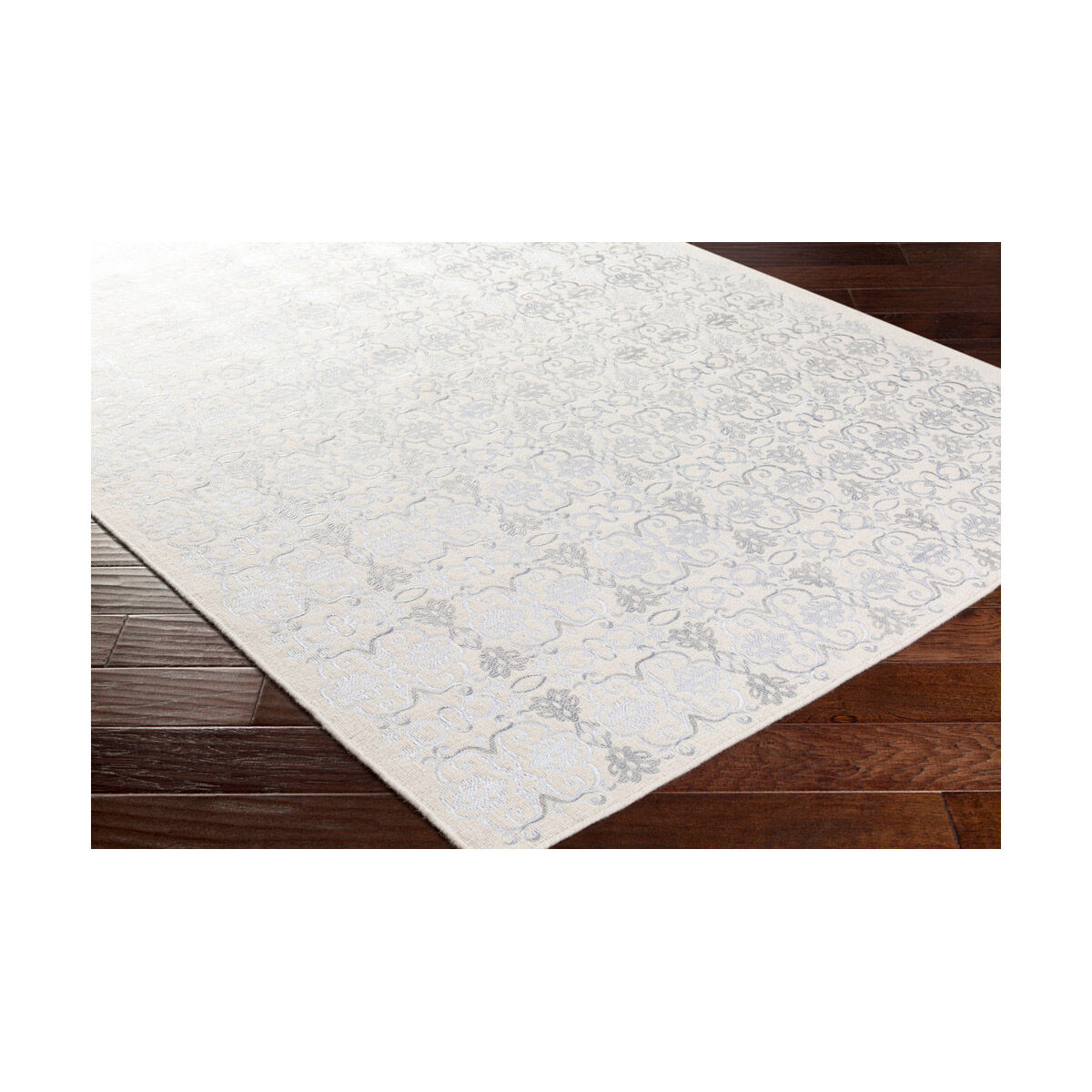 Adeline 36 X 24 inch Blue and Neutral Area Rug, Wool, Viscose, and Cotton