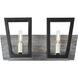 Zag 2 Light 14.5 inch Black and Grey Bath Vanity Wall Light in Black/Grey Wood