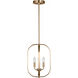 Loretto 3 Light 10.88 inch Satin Brass Chandelier Ceiling Light