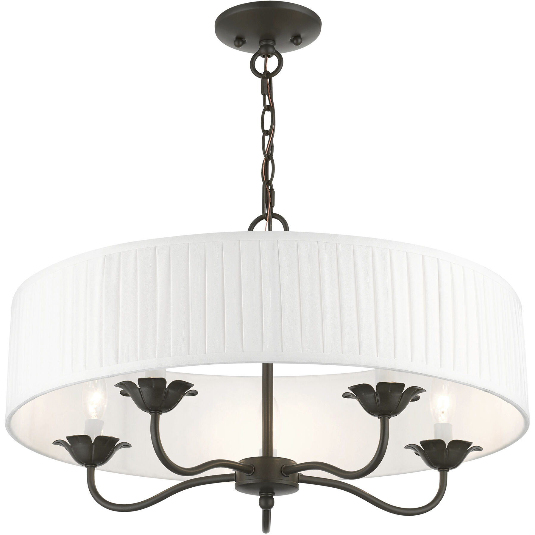 Edinburgh 5 Light 23 inch English Bronze Pendant Chandelier Ceiling Light