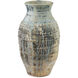 Ragusa Antique White/Blue Drip Outdoor Urn, Large