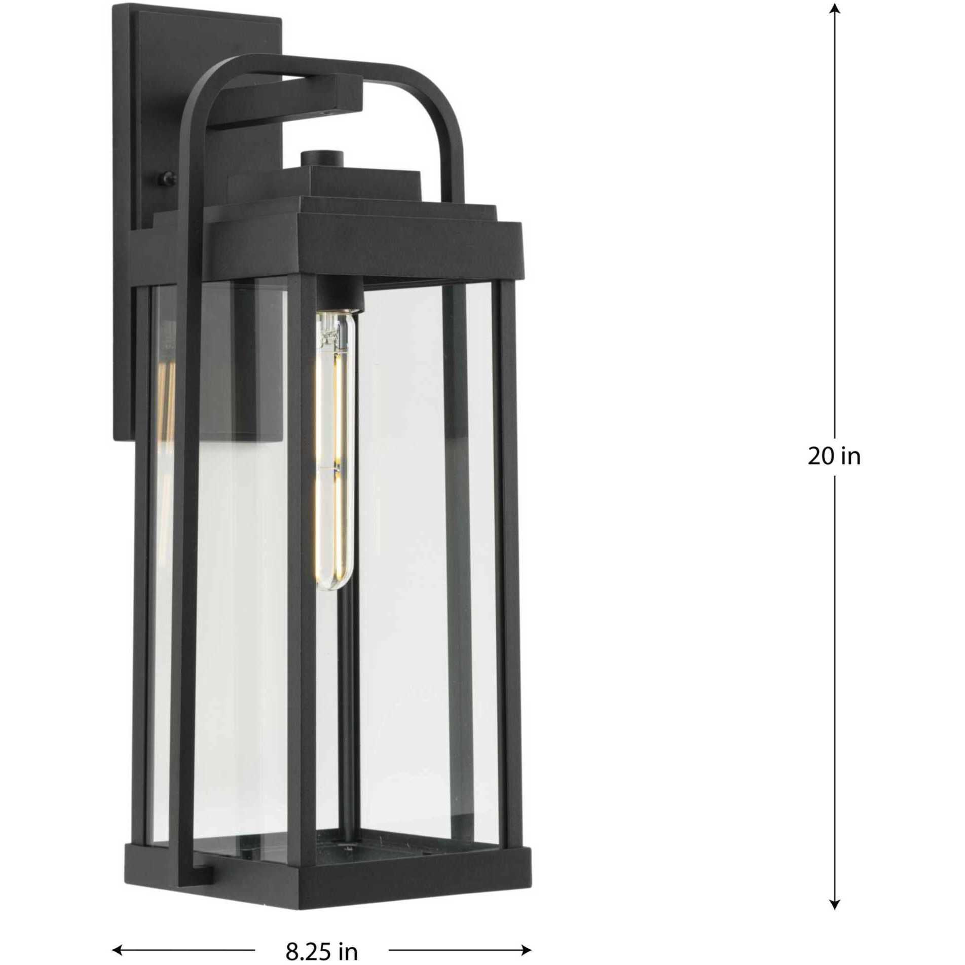 Walcott 1 Light 20 inch Textured Black Wall Lantern