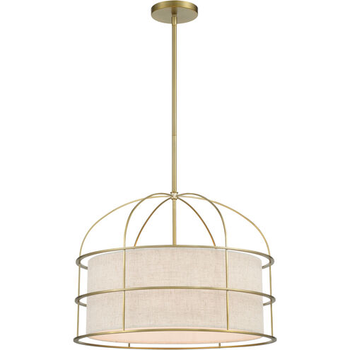 Gateway Park 5 Light 20 inch Soft Brass Convertible Pendant / Semi Flush Ceiling Light