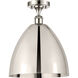 Ballston Dome LED 12 inch Polished Nickel Semi-Flush Mount Ceiling Light
