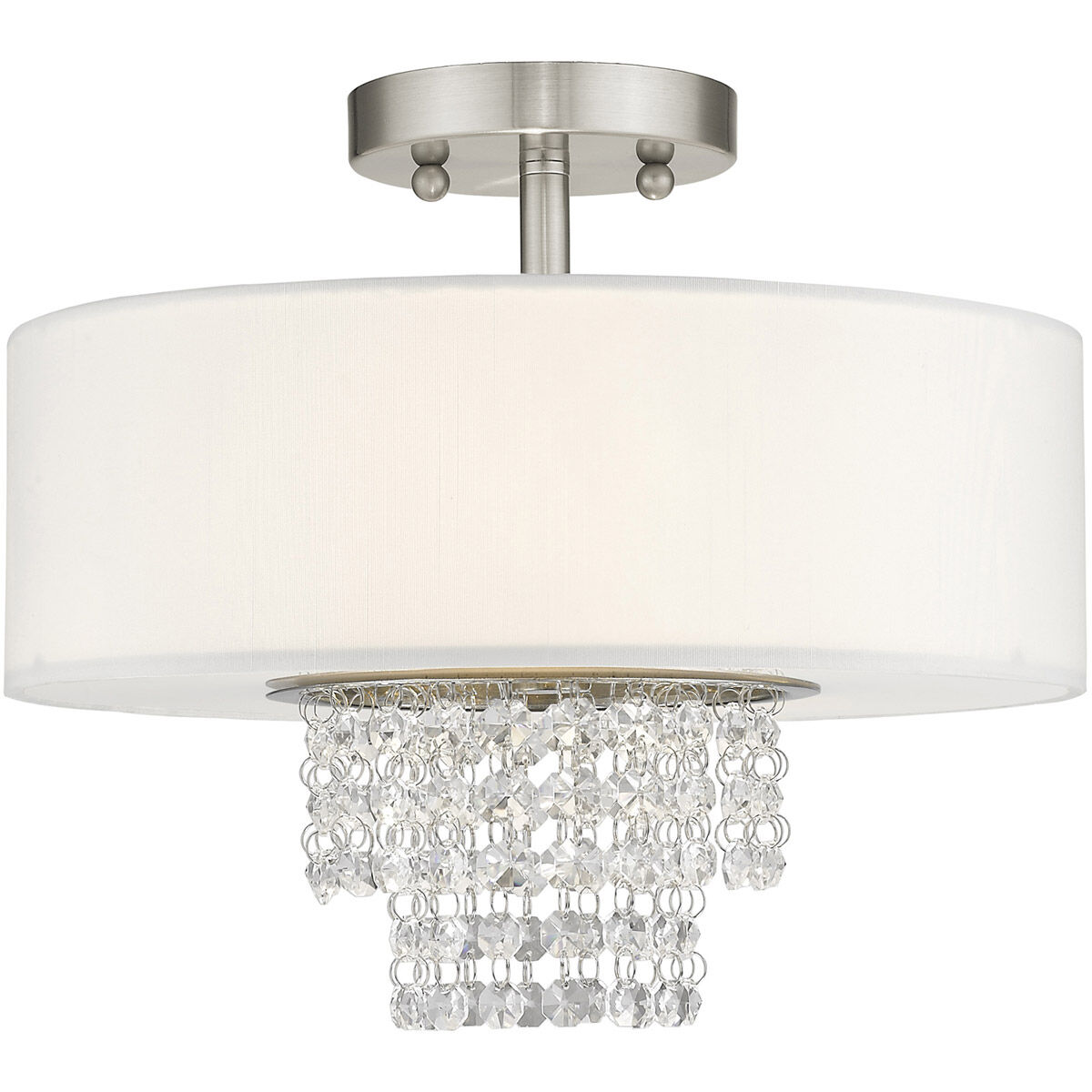 Carlisle 2 Light 13 inch Brushed Nickel Semi-Flush Mount Ceiling Light