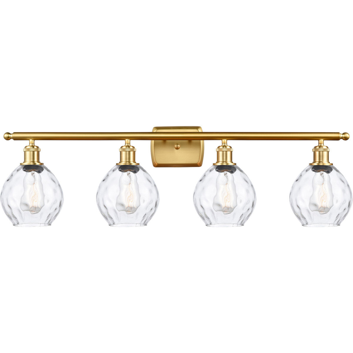 Ballston Small Waverly 4 Light 36 inch Satin Gold Bath Vanity Light Wall Light, Ballston