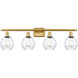 Ballston Small Waverly 4 Light 36 inch Satin Gold Bath Vanity Light Wall Light, Ballston