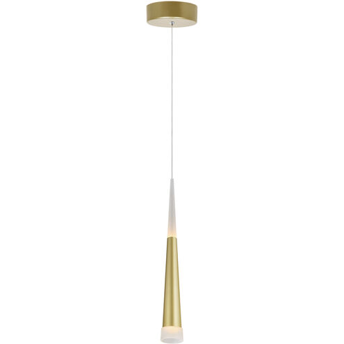 Andes LED 2 inch Satin Gold Down Mini Pendant Ceiling Light