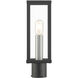 Gaffney 1 Light 15.5 inch Black with Brushed Nickel Finish Accents Outdoor Post Top Lantern in Black with Brushed Nickel Accent