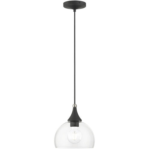 Glendon 1 Light 8.25 inch Black with Brushed Nickel Accents Glass Pendant Ceiling Light