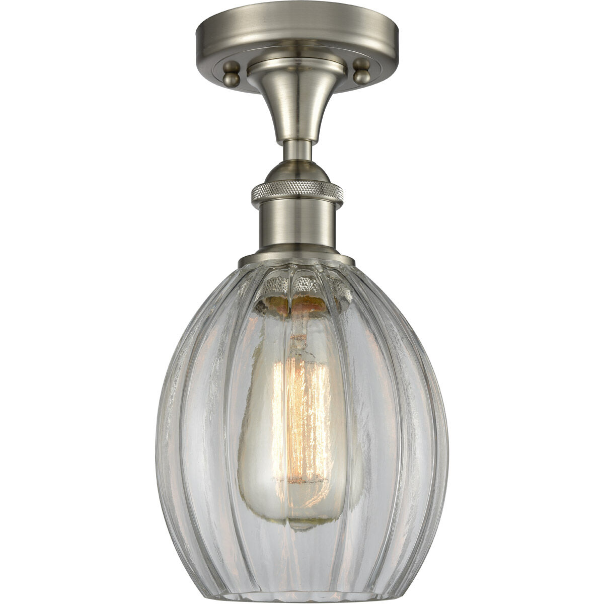 Ballston Eaton 1 Light 6 inch Brushed Satin Nickel Semi-Flush Mount Ceiling Light, Ballston