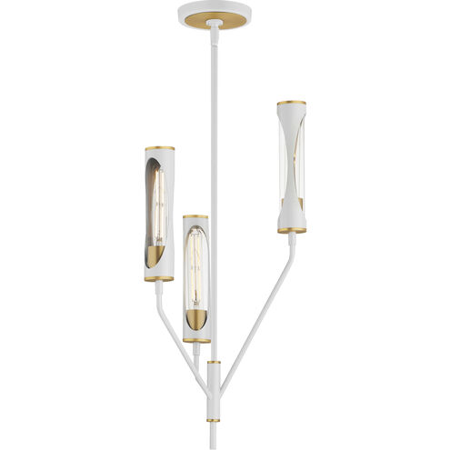 Regent LED 14 inch Light French Gray and Natural Aged Brass Multi-Light Pendant Ceiling Light
