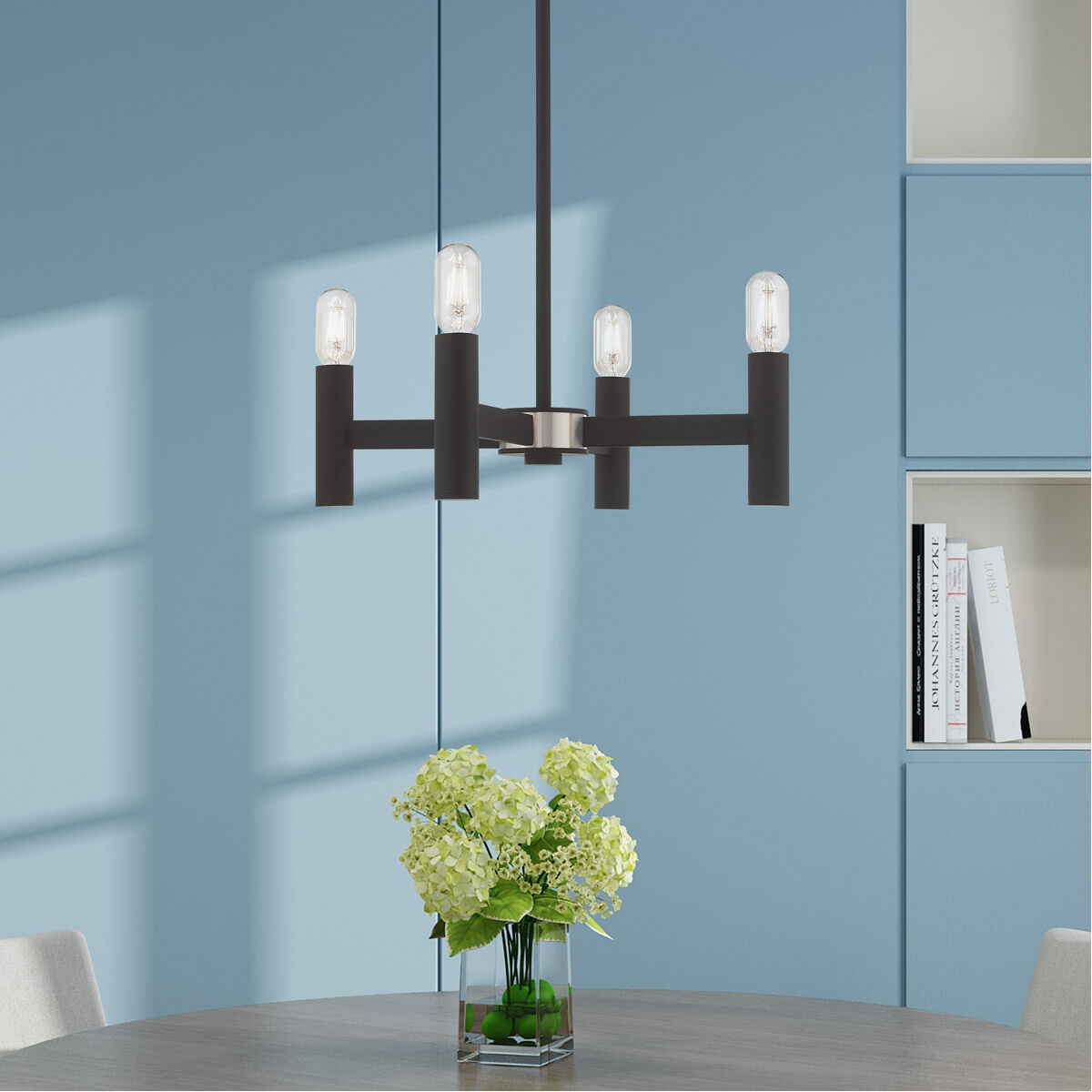 Copenhagen 4 Light 20 inch Black Mini Chandelier Ceiling Light