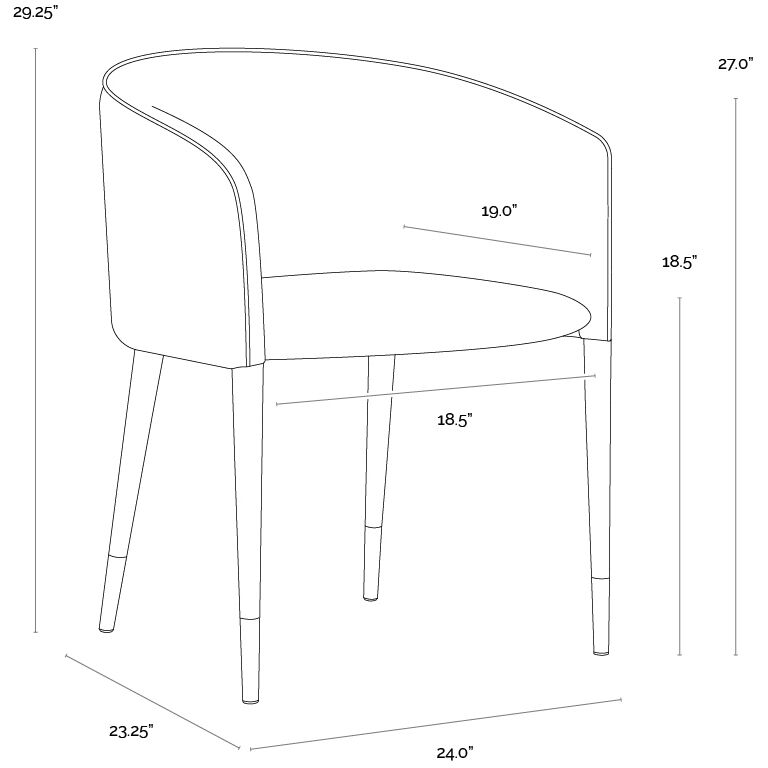 Asher Flint Grey / Napa Taupe Dining Armchair