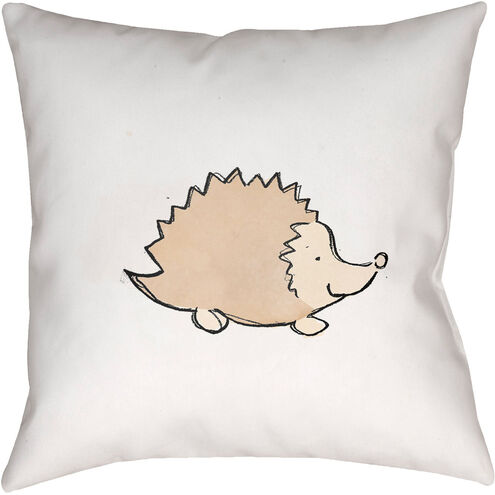 Nursery 18 X 18 inch Brown and White Outdoor Throw Pillow