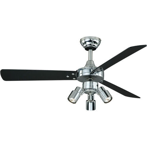 Cyrus 42 inch Chrome with Black-Silver Blades Ceiling Fan