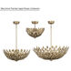 Merylmint 4 Light 15.75 inch Painted Aged Brass Semi-Flush Mount Ceiling Light