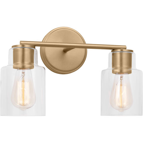 Drew & Jonathan Sayward 2 Light 14.13 inch Satin Brass Wall Bath Fixture Wall Light