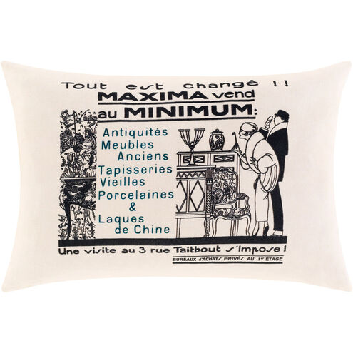 La Guirlande 18 X 12 inch Black/Cream/Teal Pillow Kit, Lumbar