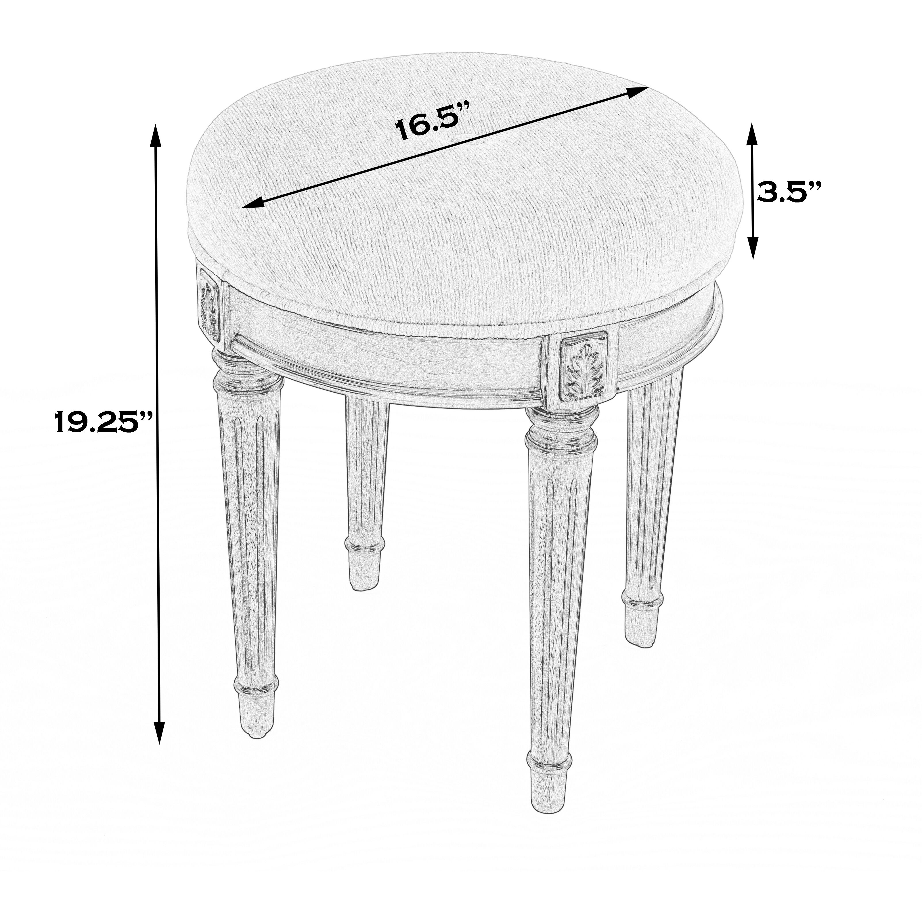 Bernadette Upholstered 18"W Vanity Stool in Gray