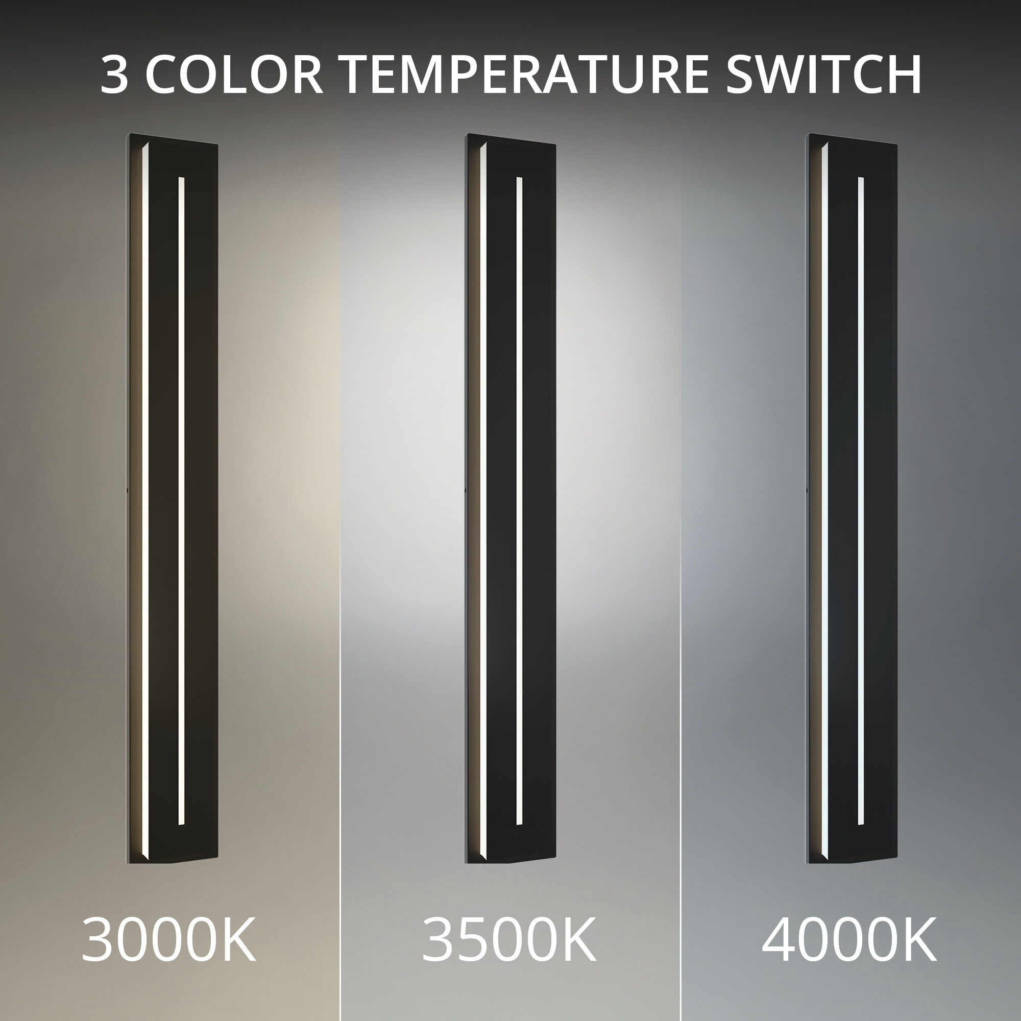 Midnight LED 66 inch Black Outdoor Wall Lighting in 4000K