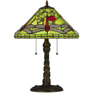 3109 Tiffany 24 inch 60.00 watt Antique Brass Table Lamp Portable Light