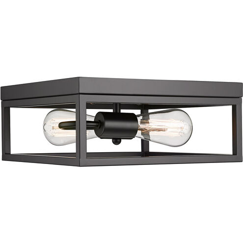 Canada 2 Light 12 inch Black Flush Mount Ceiling Light