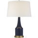 Alexa Hampton Sawyer 25 inch 100.00 watt Midnight Blue Procelain Table Lamp Portable Light in Midnight Blue Porcelain, Linen