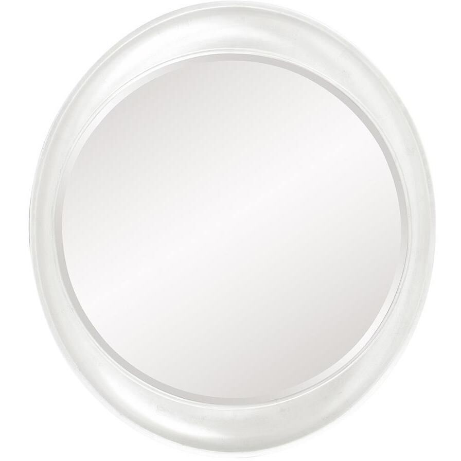 Ellipse 39 X 35 inch Glossy White Wall Mirror