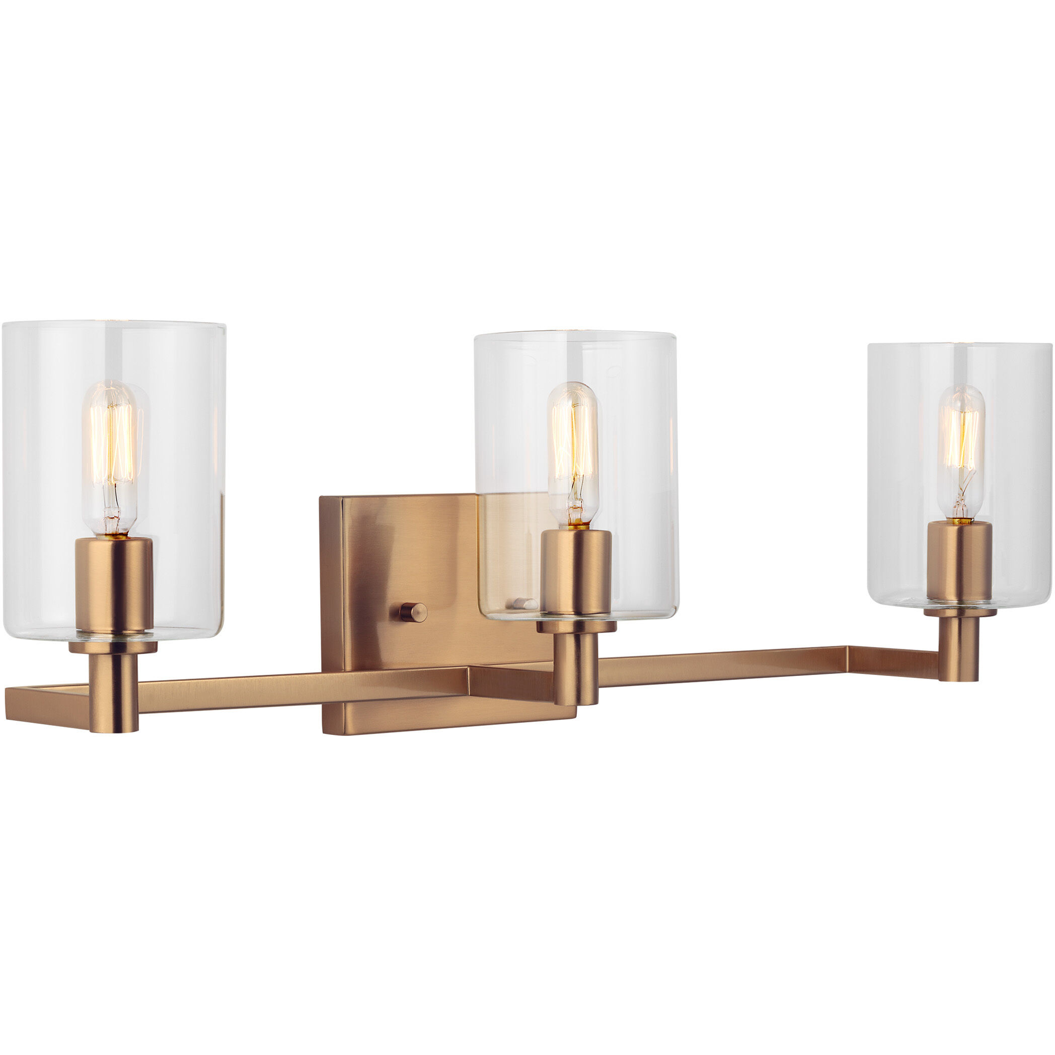 Fullton 3 Light 24.63 inch Satin Brass Bath Vanity Wall Light